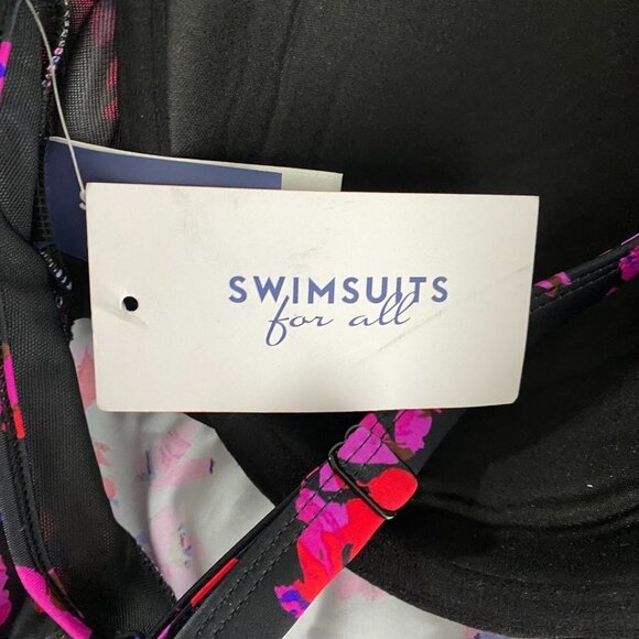 Swimsuits For All Tankini Swim Top Multicolored Print NWT Women's Size 38D - Picture 7 of 7